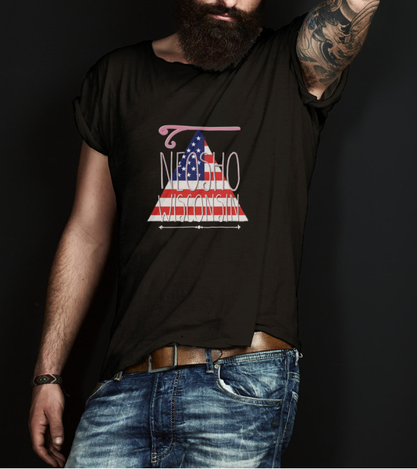Neosho Wisconsin Patriotic Star And Stripe Triangle T-Shirt