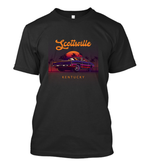 Scottsville Kentucky Vintage Muscle Car Sunset T-Shirt