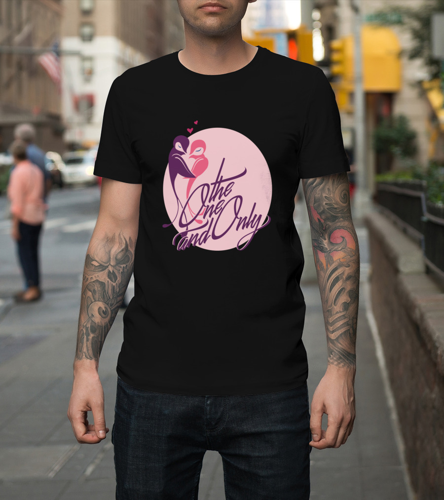The One And Only Romantic Embrace Heart Pink Oval T-Shirt