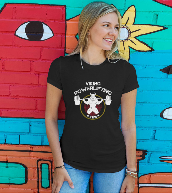 Viking Powerlifting Raw Squat Bodybuilding Training T-Shirt