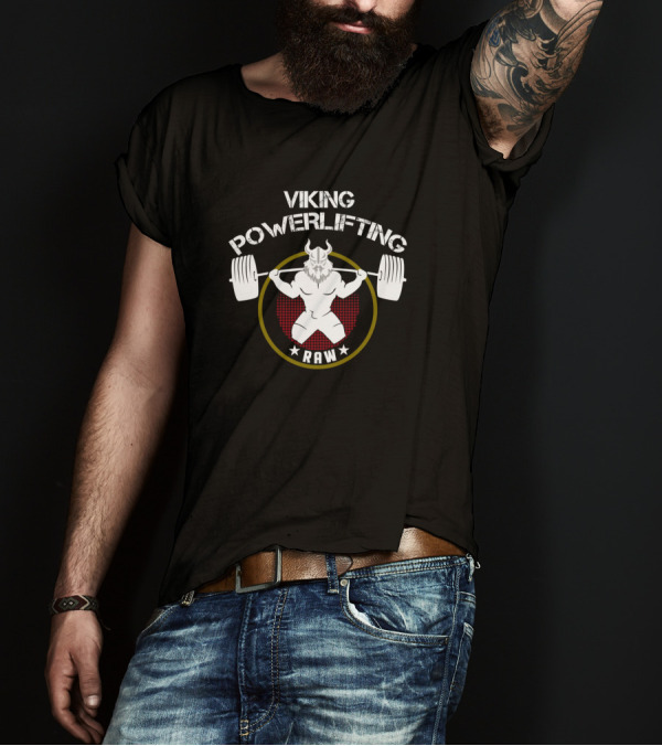 Viking Powerlifting Raw Squat Bodybuilding Training T-Shirt