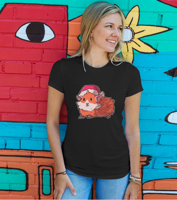 Christmas Guinea Pig Santa Hat Festive Cute Pet T-Shirt