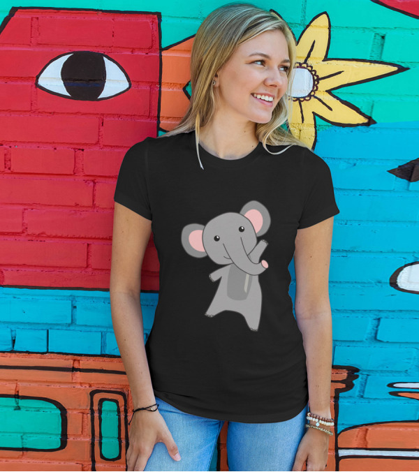 Elephantastic Cute Animals Happy Dabbing Elephant T-Shirt