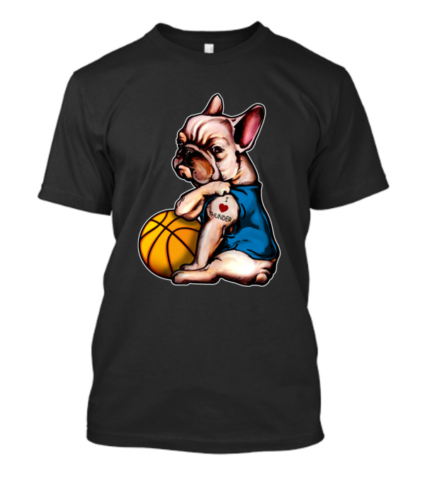 English Bulldogs I Love Thunder Basketball T-Shirt