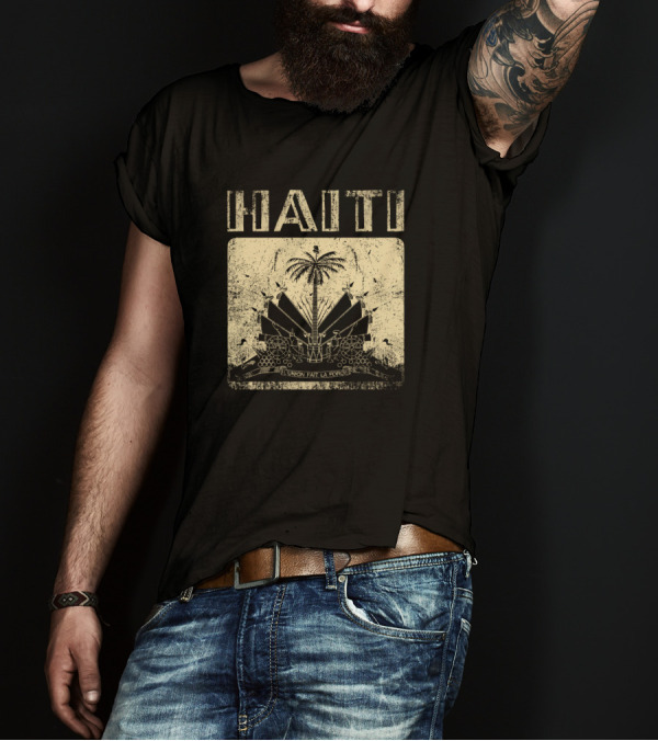 Haiti 1804 Haitian Flag L'Union Fait La Force Emblem T-Shirt