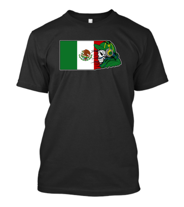 Mexican Skull Headphones Mexico Flag Dia De Los Muertos Mexic T-Shirt