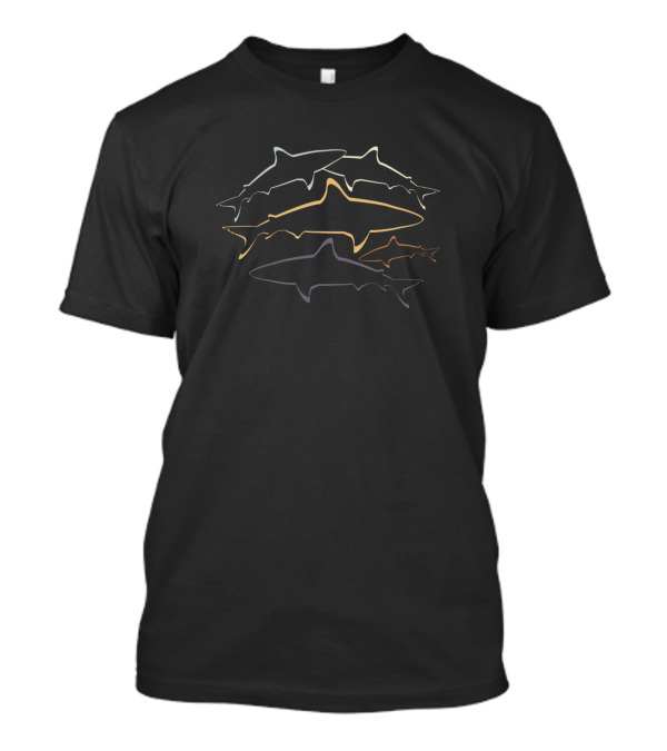 Aquarium Cute Sharks Colorful T-Shirt