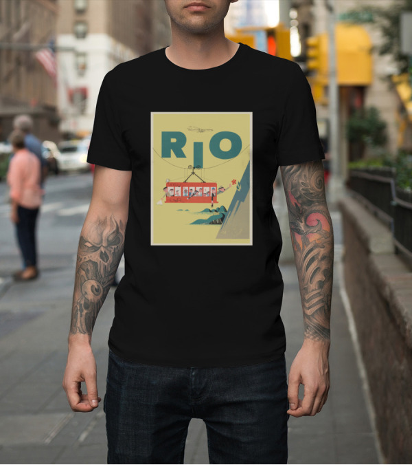 Shirt: RIO Vintage Cable Car Adventure Iconic Cityscape T-Shirt RIO Vintage Cable Car Adventure Iconic Cityscape T-Shirt