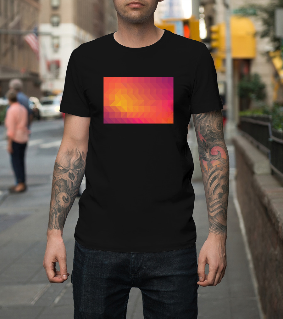 Triangle Color Gradient Geometric Sunset Hues T-Shirt