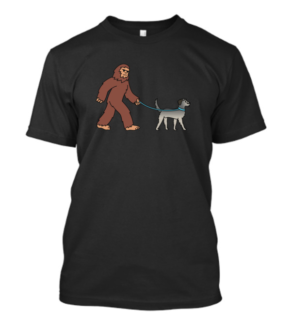 Bigfoot Walking An Irish Wolfhound T-Shirt
