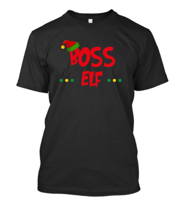 BOSS ELF Santa Hat Christmas T-Shirt