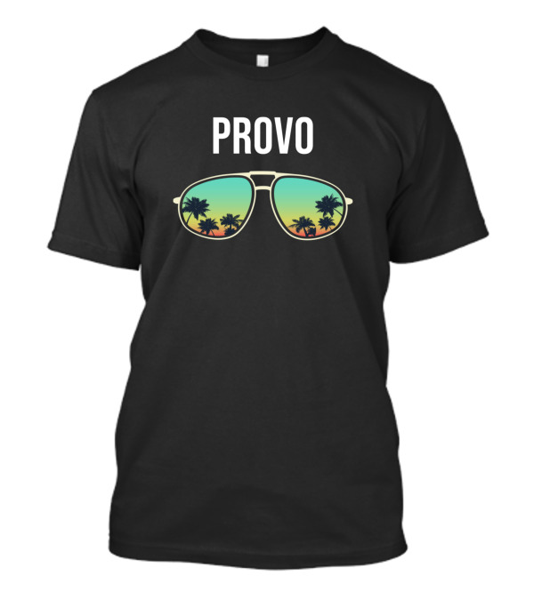 Provo Eyeglasses With Palm Tree Reflections T-Shirt