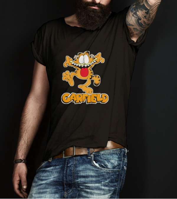 Garfield Cartoon Character Joyful Expression T-Shirt