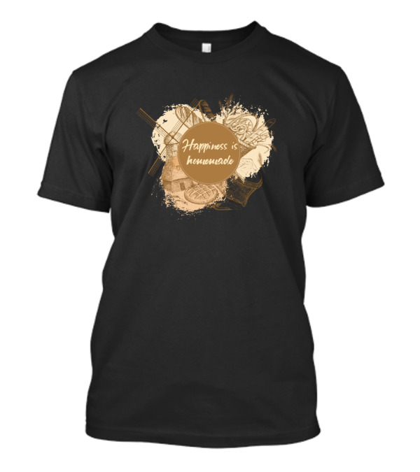 Happiness Is Homemade Baking Tools And Ingredients Sketch T-Shirt