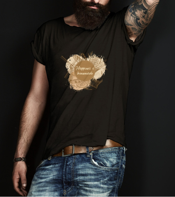 Happiness Is Homemade Baking Tools And Ingredients Sketch T-Shirt