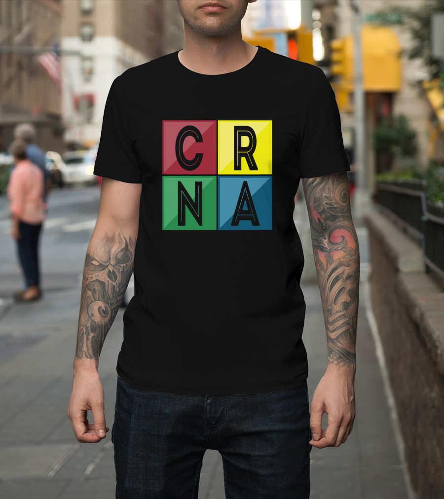 CRNA Initials Nurse Anesthetist Vintage Style Blocks T-Shirt