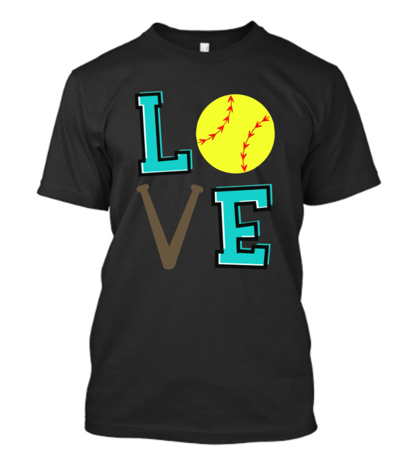 LOVE Softball Bat Ball T-Shirt
