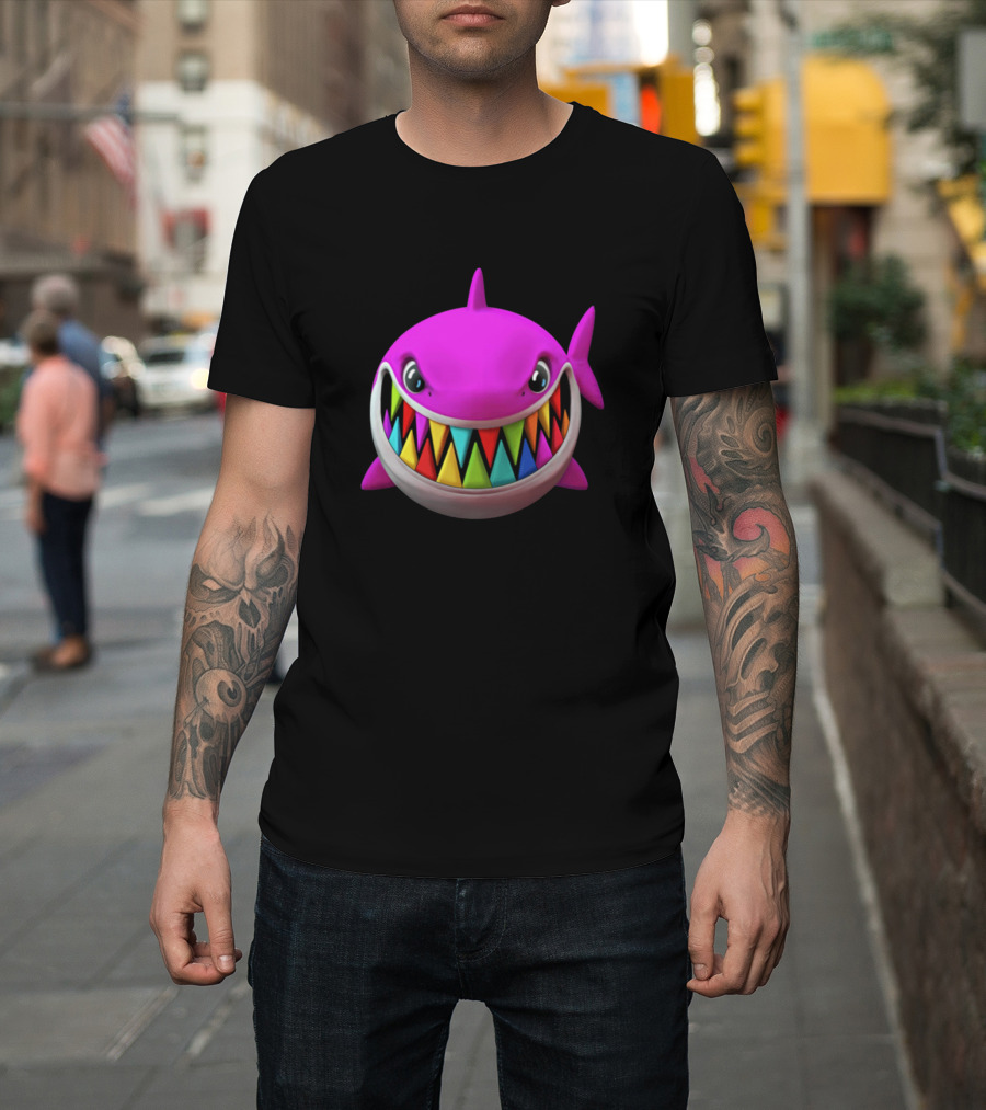 6Ix9ine Gooba Shark Rainbow Teeth T-Shirt