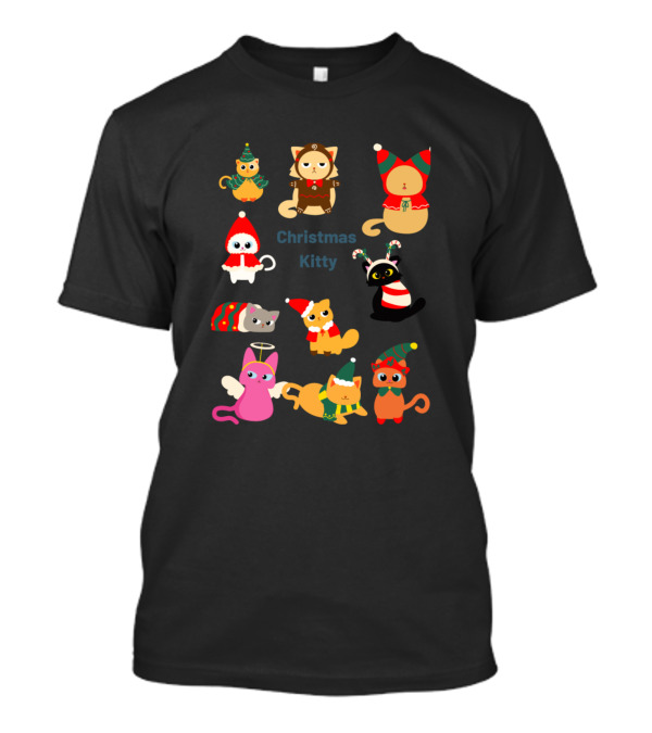 Christmas Kitty Cats In Festive Outfits T-Shirt
