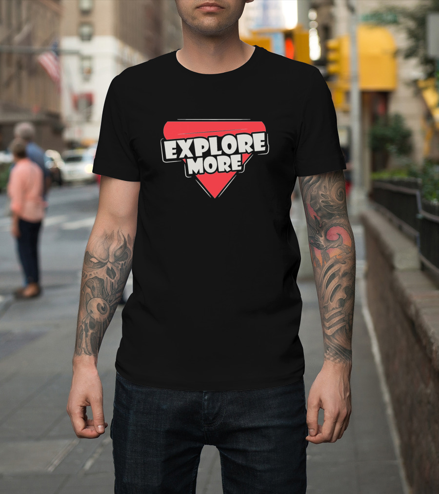 Explore More Typography Red Triangle T-Shirt