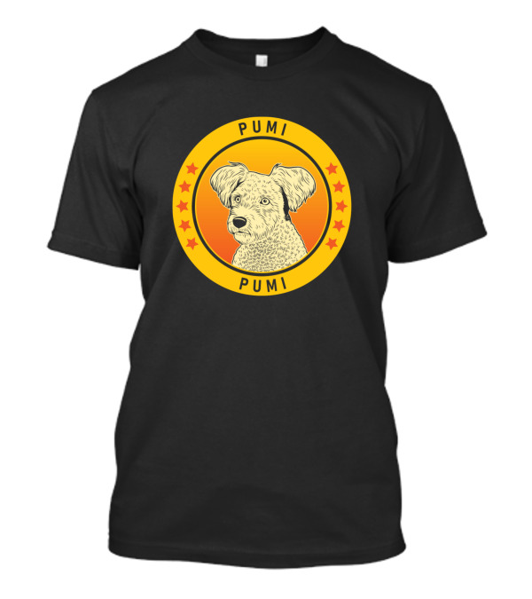 Pumi Dog Yellow Circle Stars T-Shirt