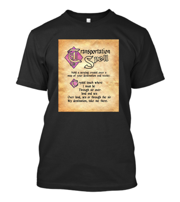 Transportation Spell Crystal Touch Magic Map Enchantment T-Shirt
