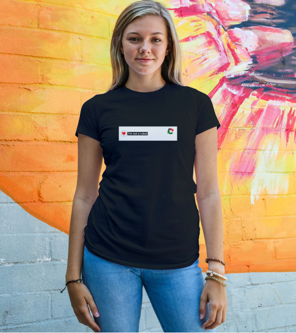 I'm Not A Robot Captcha Anti Fascist Punk Heart T-Shirt
