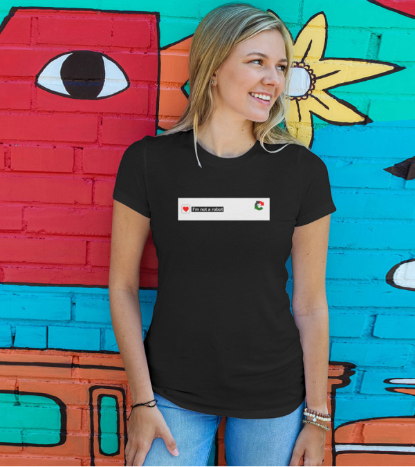 I'm Not A Robot Captcha Anti Fascist Punk Heart T-Shirt