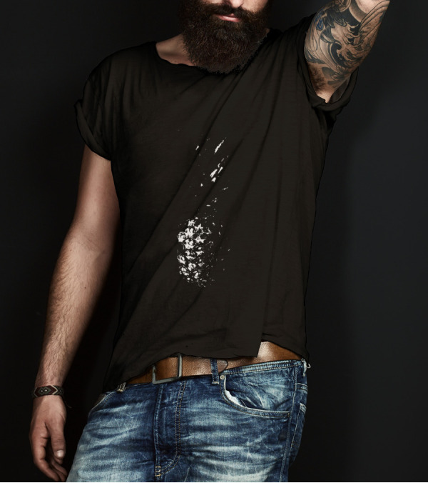 Wolf Howling Head Pineapple Black T-Shirt