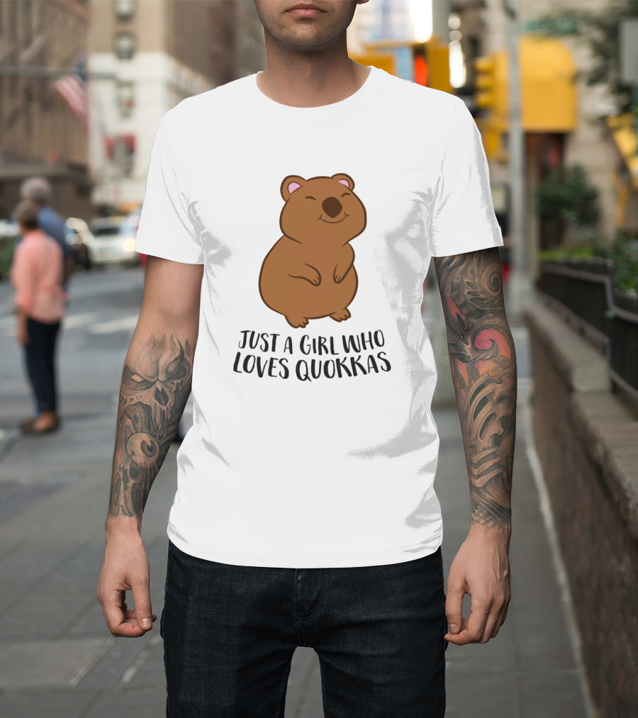 Just A Girl Who Loves Quokkas Happy Cartoon Quokka T-Shirt