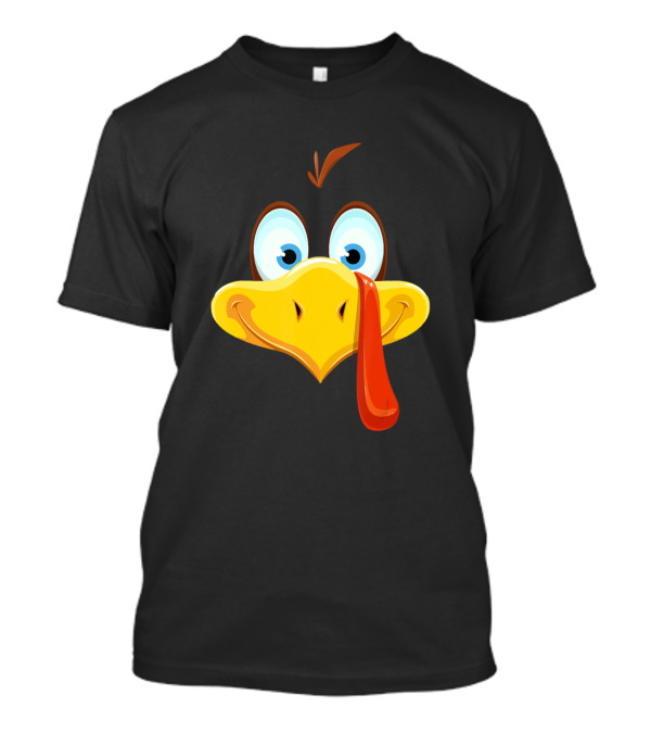 Funny Turkey Face Thanksgiving Family Costume T-Shirt