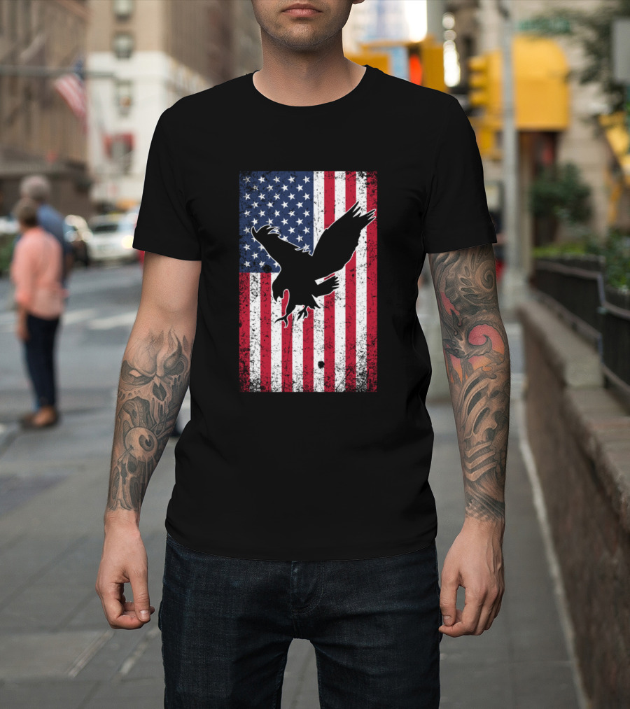 American Flag Eagle Patriotic USA Iconic T-Shirt