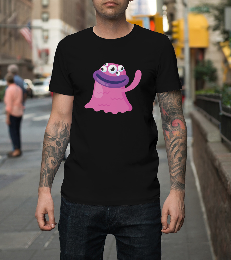 Three-Eyed Pink Monster Wave T-Shirt