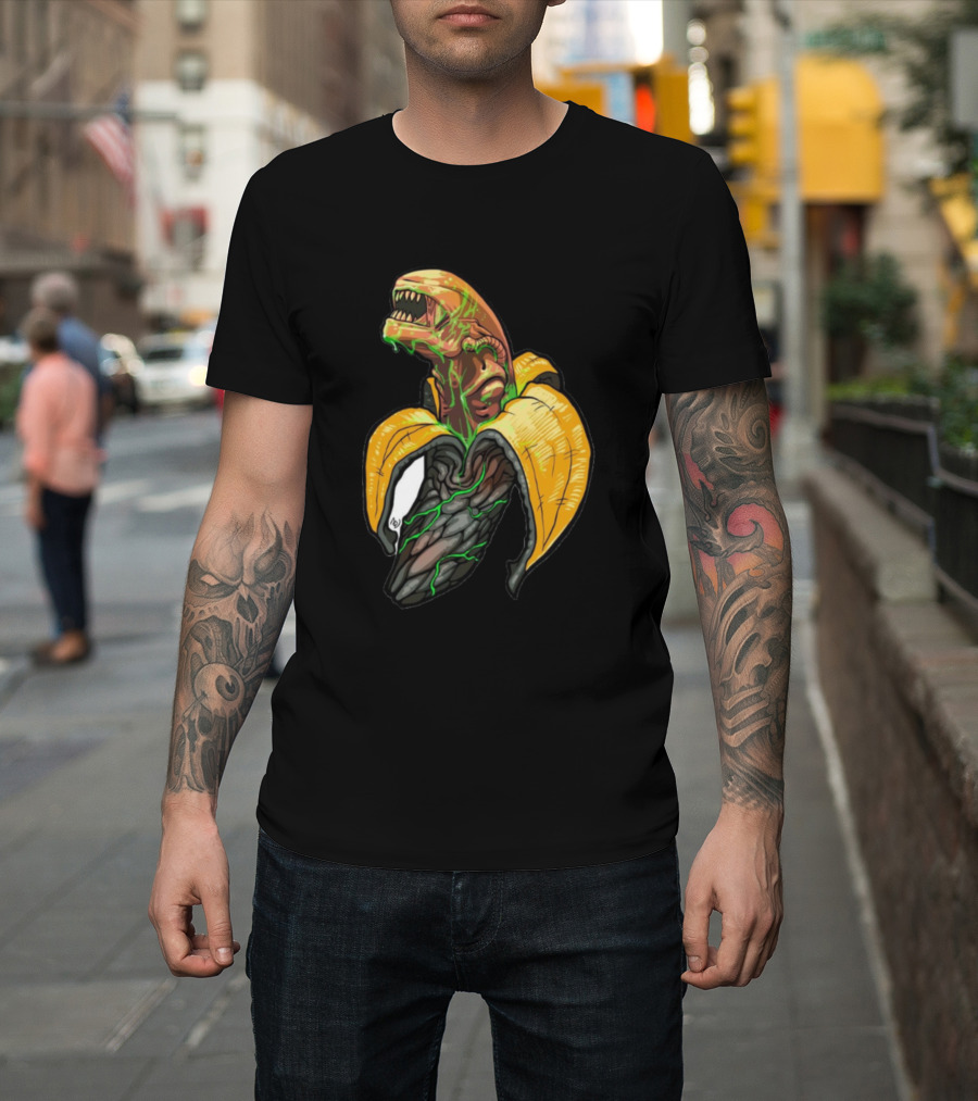 Alien Xenomorph Banana Mashup T-Shirt