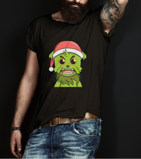 Grinch Character With Santa Hat T-Shirt