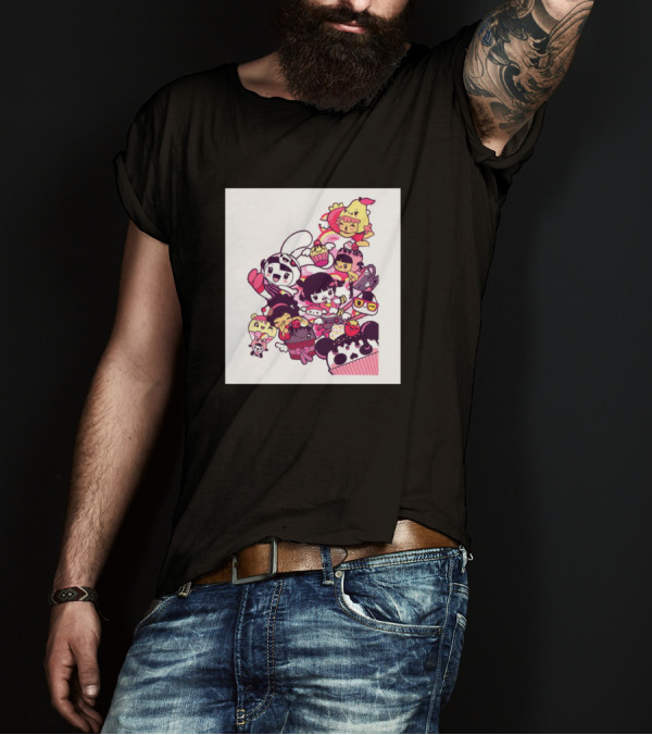 Kawaii Bear Cute Characters Collage With Cakes And Animals T-Shirt