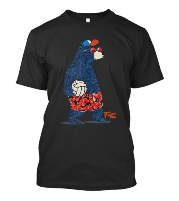 Frisco Mo Volleyball Bear In Sunglasses And Floral Shorts T-Shirt