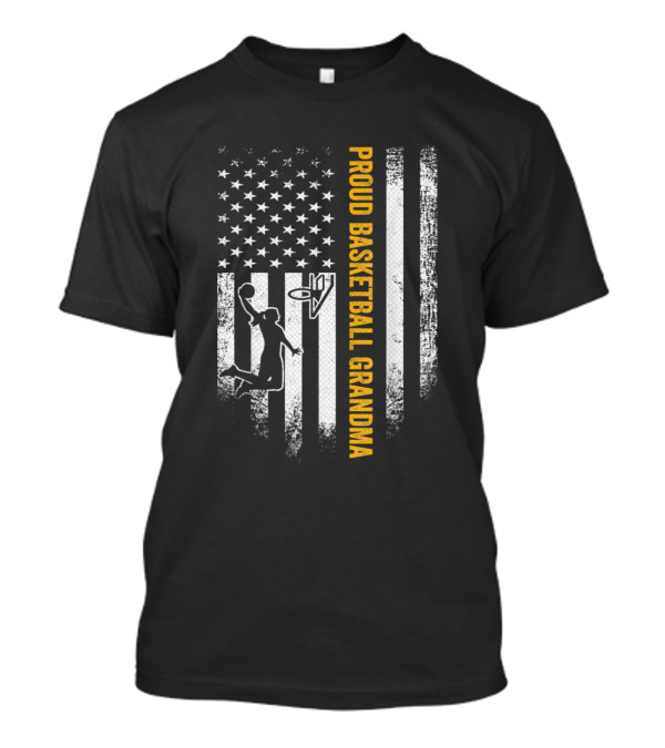 Proud Basketball Grandma American Flag Basketball Player T-Shirt
