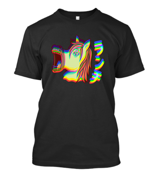 Aesthetic Otaku Style Crazy Screaming Horse T-Shirt
