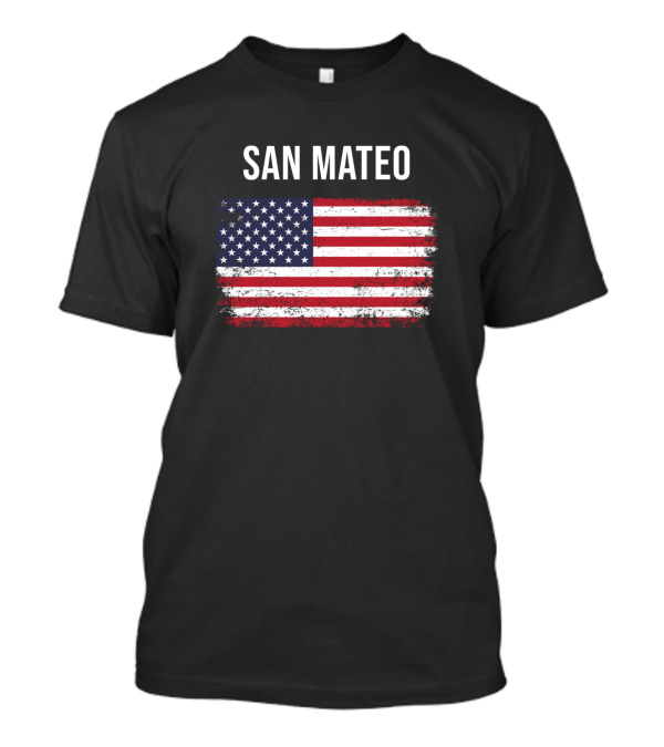 San Mateo American Flag Patriotic T-Shirt