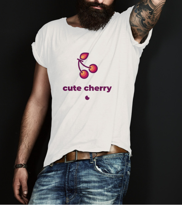 Cute Cherry Minimalist Fruit T-Shirt