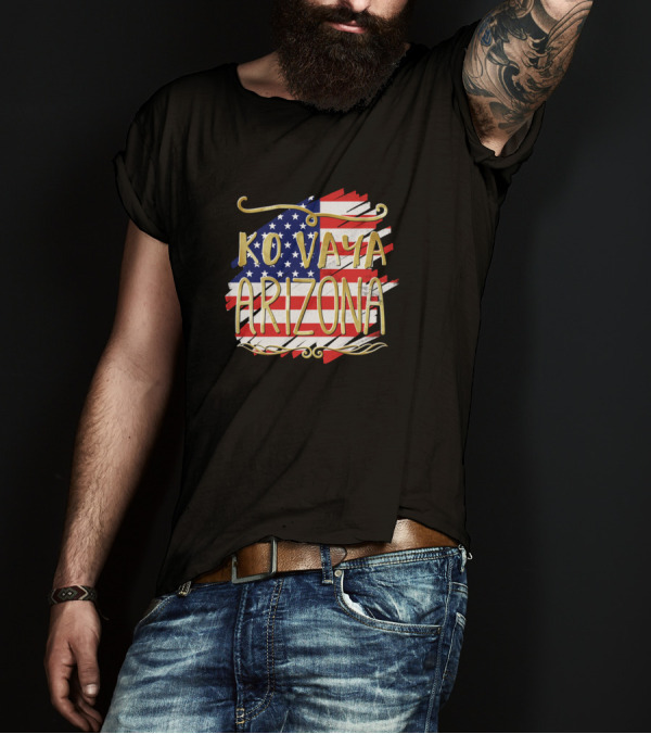 Ko Vaya Arizona American Flag Background T-Shirt