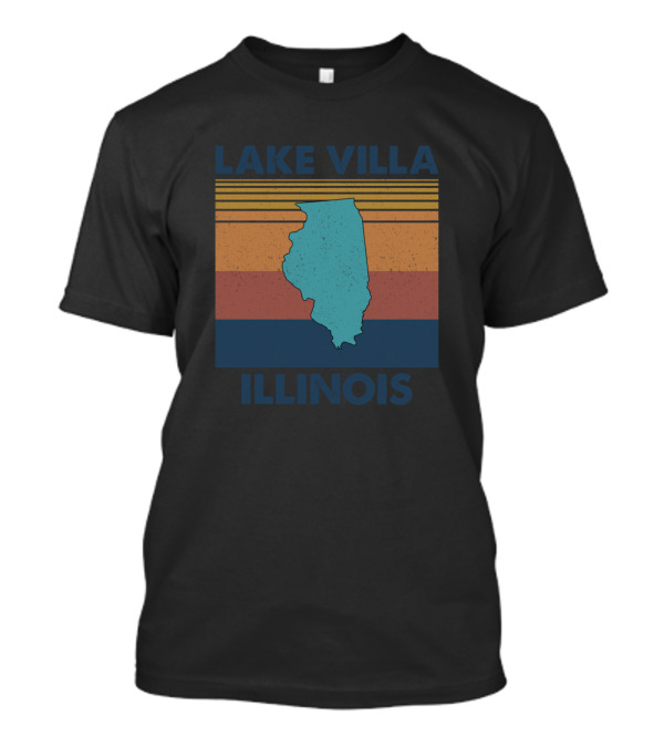 Lake Villa Illinois Retro Stripes State T-Shirt