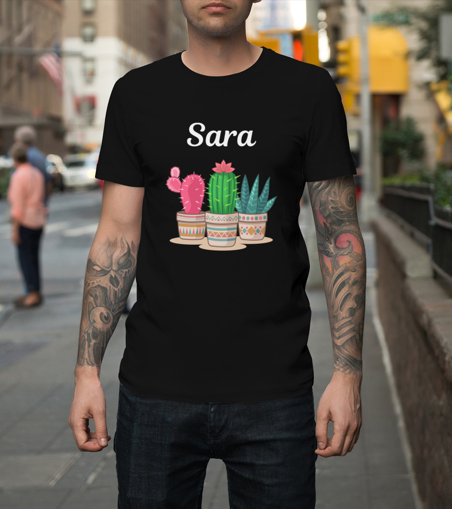 Sara Cactus Trio in Decorative Pots T-Shirt