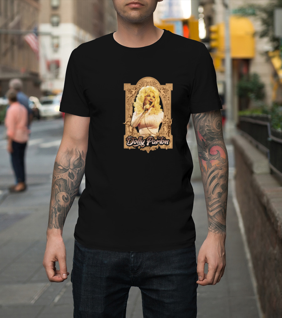 Dolly Parton Vintage Portrait Mic Frame T-Shirt