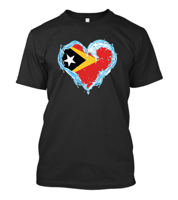 Love Water East Timor Flag Heart T-Shirt