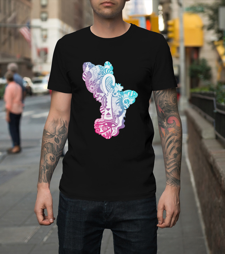 Dual Color Horus Ankh Eye Mandala T-Shirt