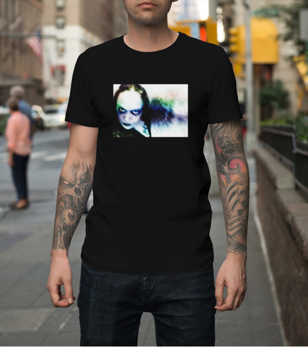 Shirt: Rainbow Creepy Face With Wings Mystical Gothic Aura T-Shirt Rainbow Creepy Face With Wings Mystical Gothic Aura T-Shirt