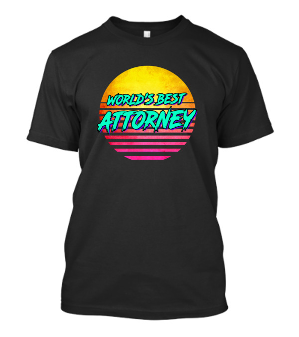 World's Best Attorney Retro Sunset T-Shirt