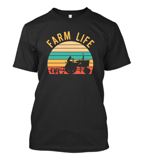 FARM LIFE Vintage Farmer Sunset Tractor T-Shirt